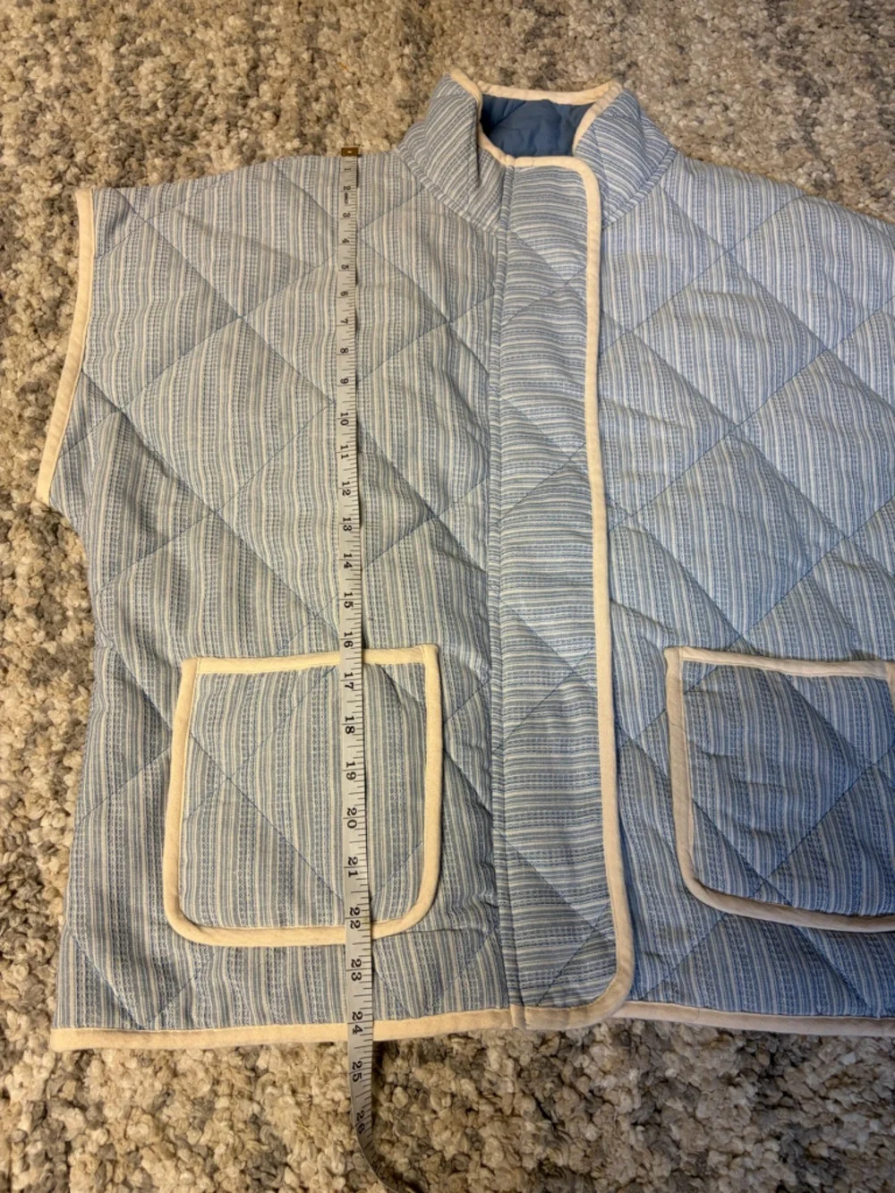 Gilli Light Blue Quilted Vest with Cream NWT size Large - Picture 4 of 10